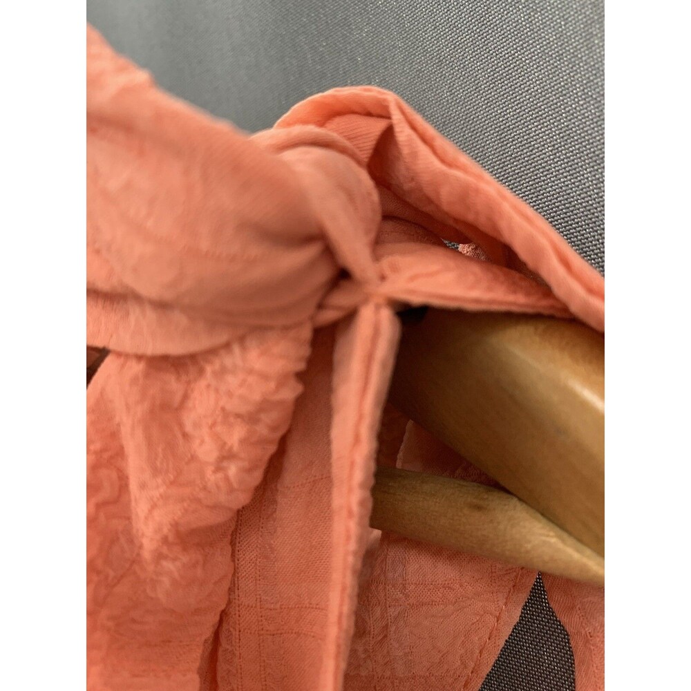 Flying Tomato Babydoll Gauze Romper Shorts Size M Pastel Orange Bow Cottage Boho - Picture 10 of 12